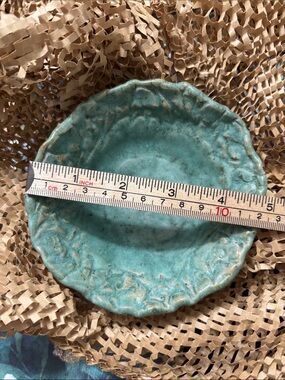 Etta B Pottery Matcha Trinket bowl or dish blue green